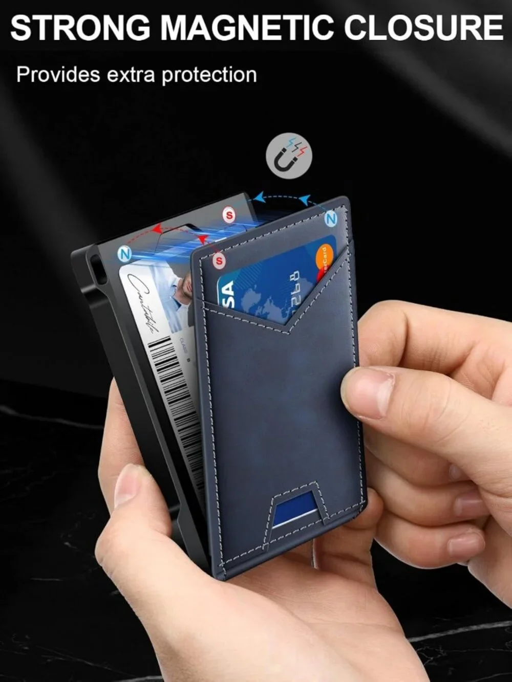 Slim RFID Wallet for Men, 2 ID Windows & Money Clip, Stylish Card Holder